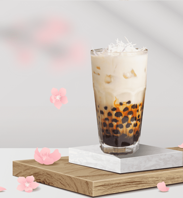 Black-sugar pearl yogurt drink