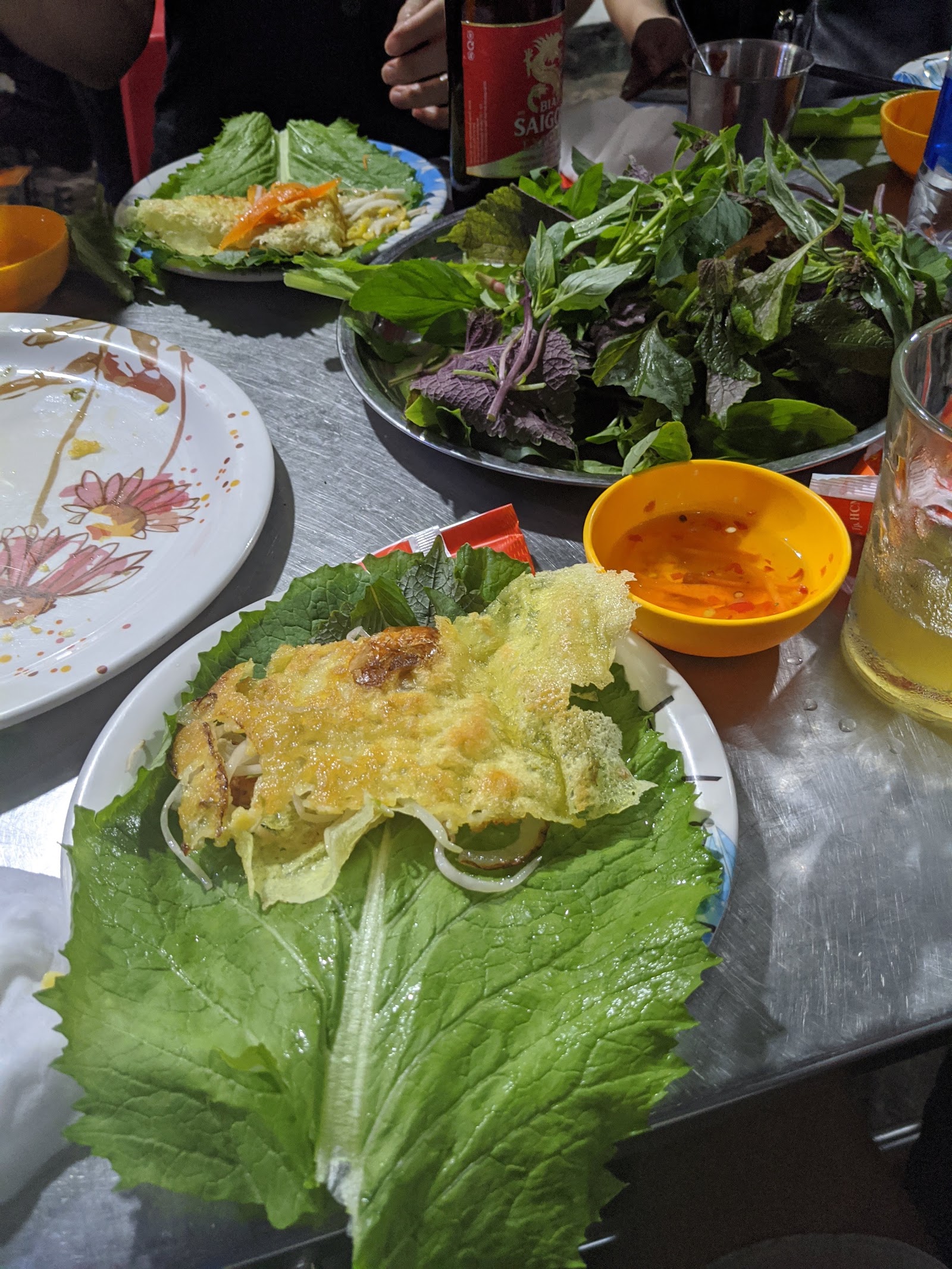 The golden-crisp Nga bánh xèo (pending the venue photo pass)
