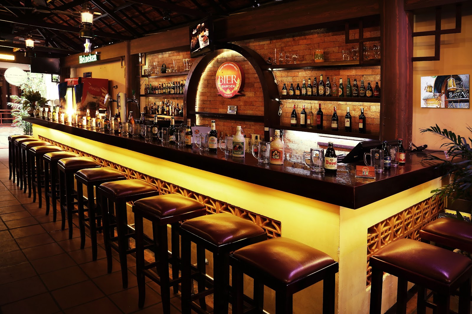 The BIER GARDEN SAIGON bar with beer taps