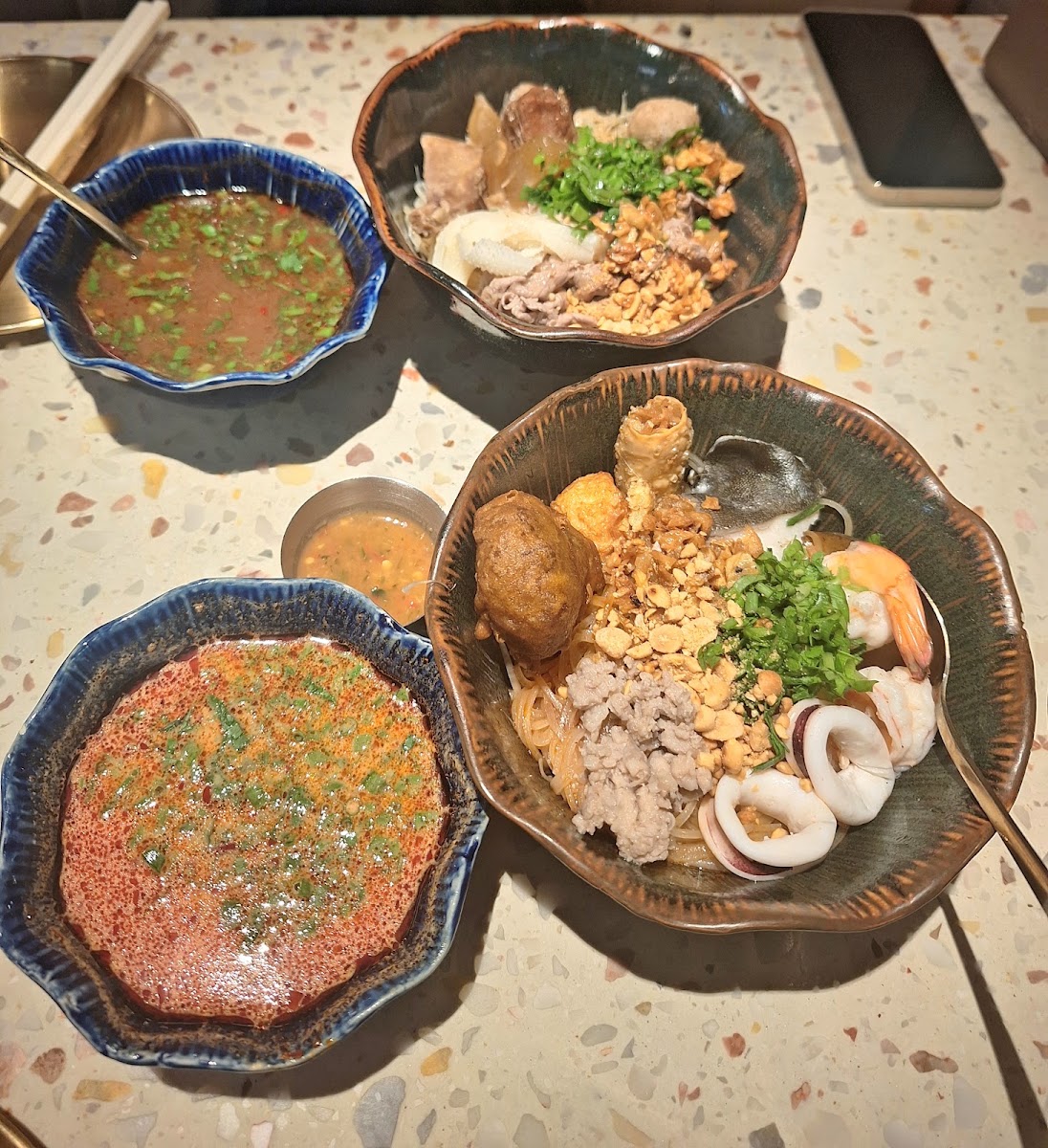 Seafood and tom yum noodle spread