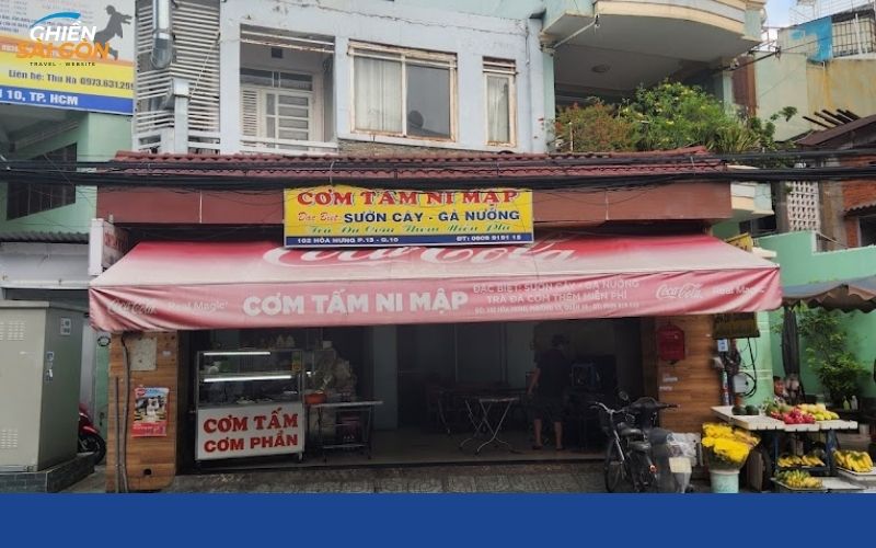 Bếp than và món ăn của Cơm Tấm Ni Mập