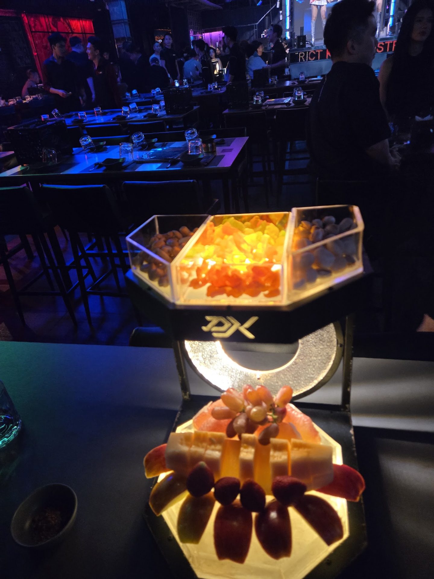 The glowing beer tower
