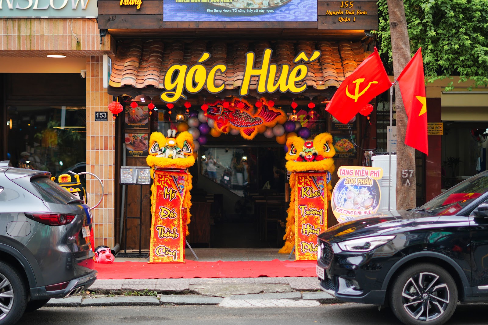 The Goc Hue Nguyen Thai Binh storefront under the lanterns (pending the venue photo pass)