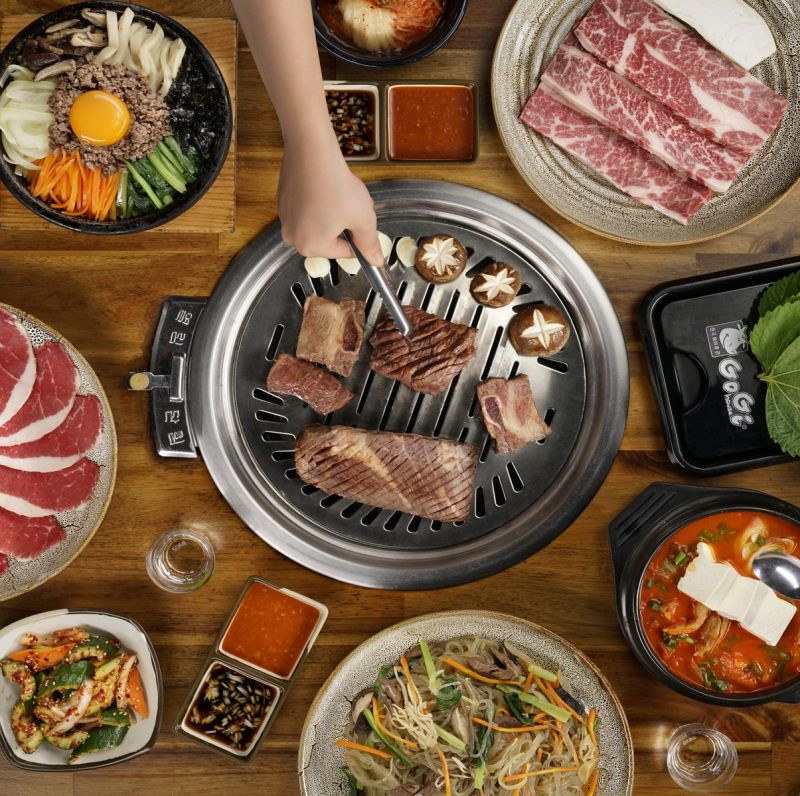 Mâm combo GoGi: sườn nướng, bibimbap, thịt bò, lẩu kimchi