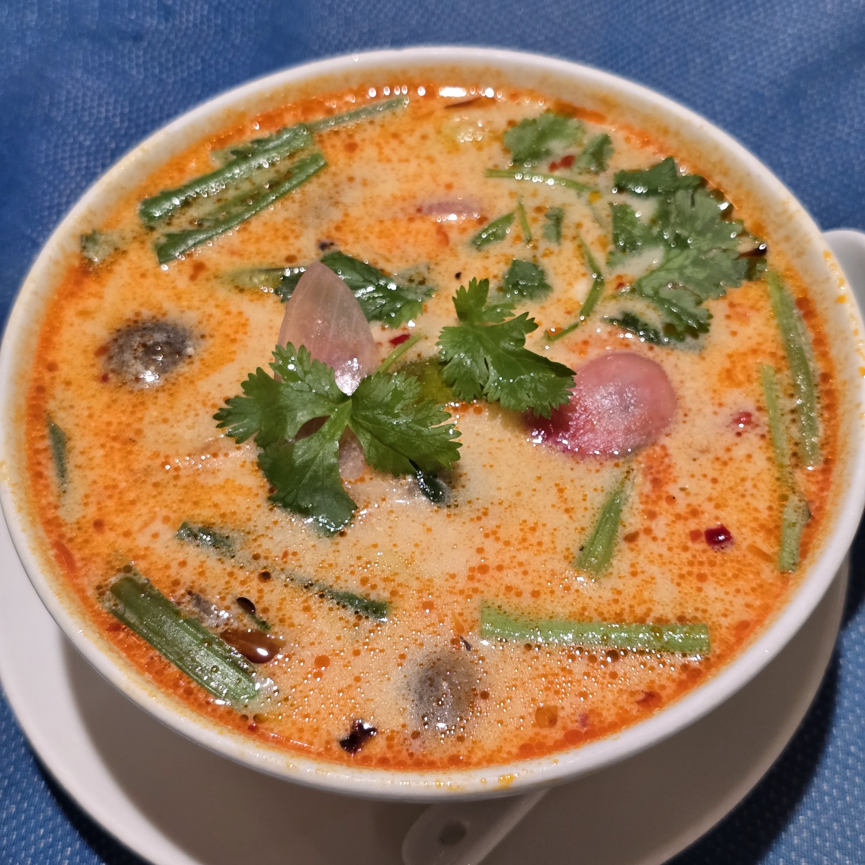 Tom Yum Goong, rich with coconut cream