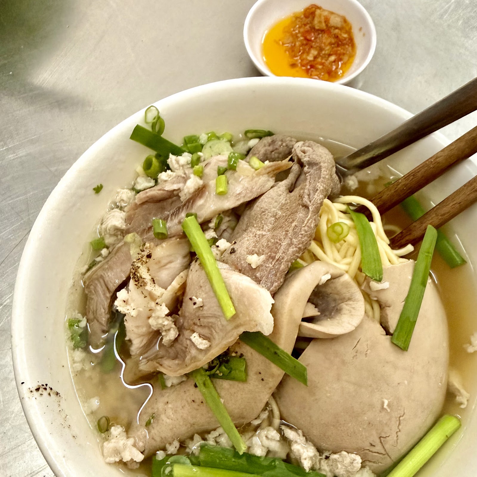 The shop's hủ tiếu mì bowl