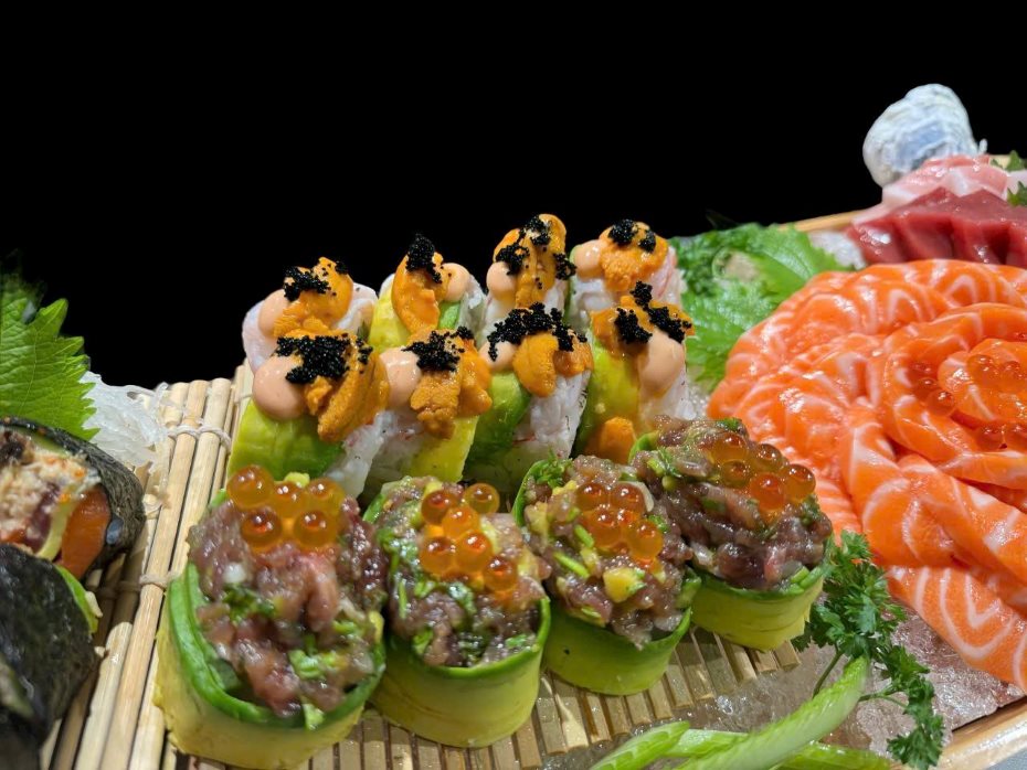 Ichihana's uni gunkan and sushi rolls