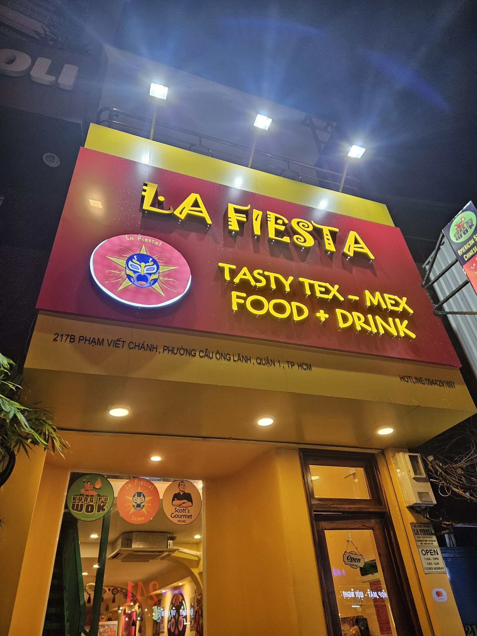 The La Fiesta storefront — 217B Phạm Viết Chánh, District 1