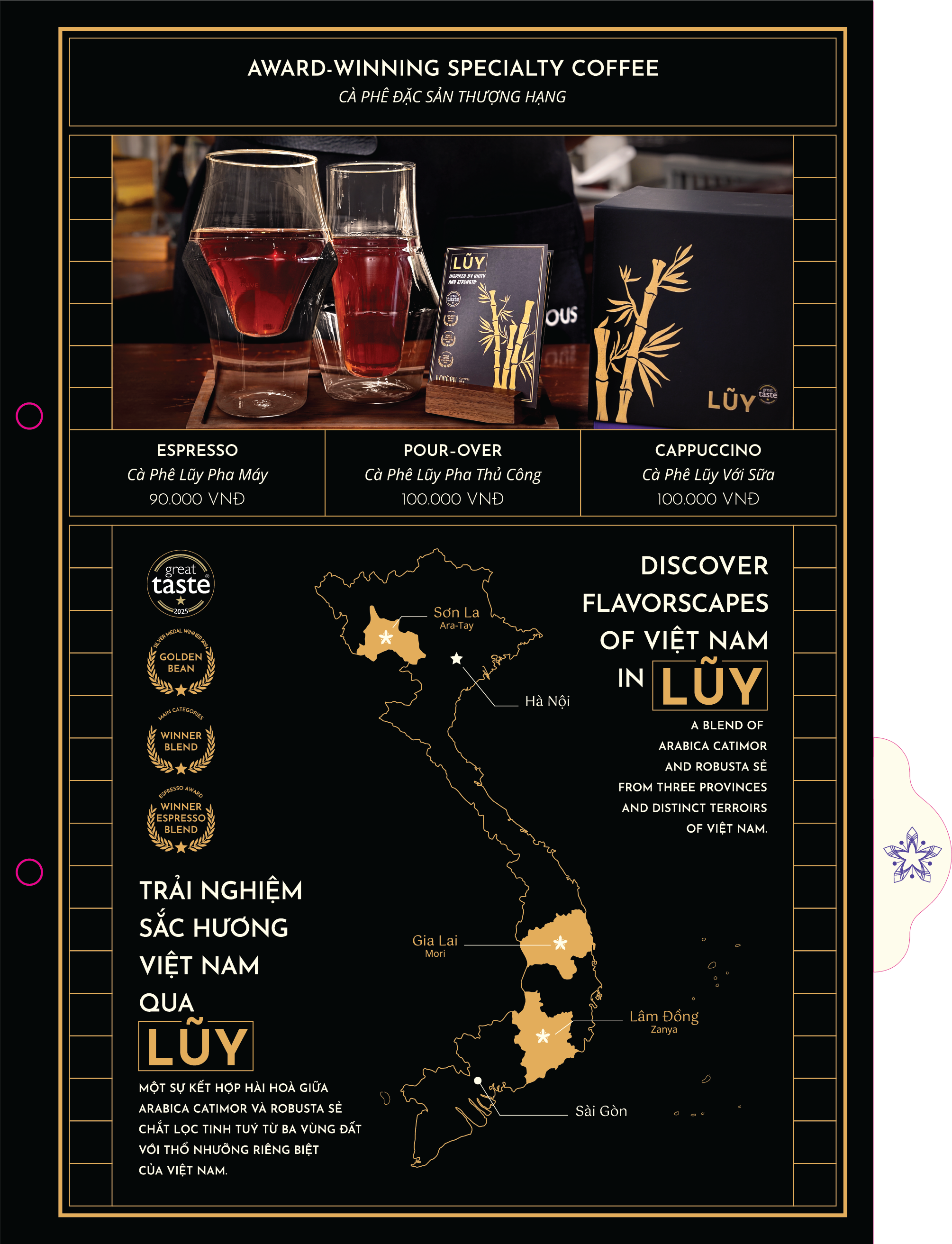 The LŨY specialty coffee board