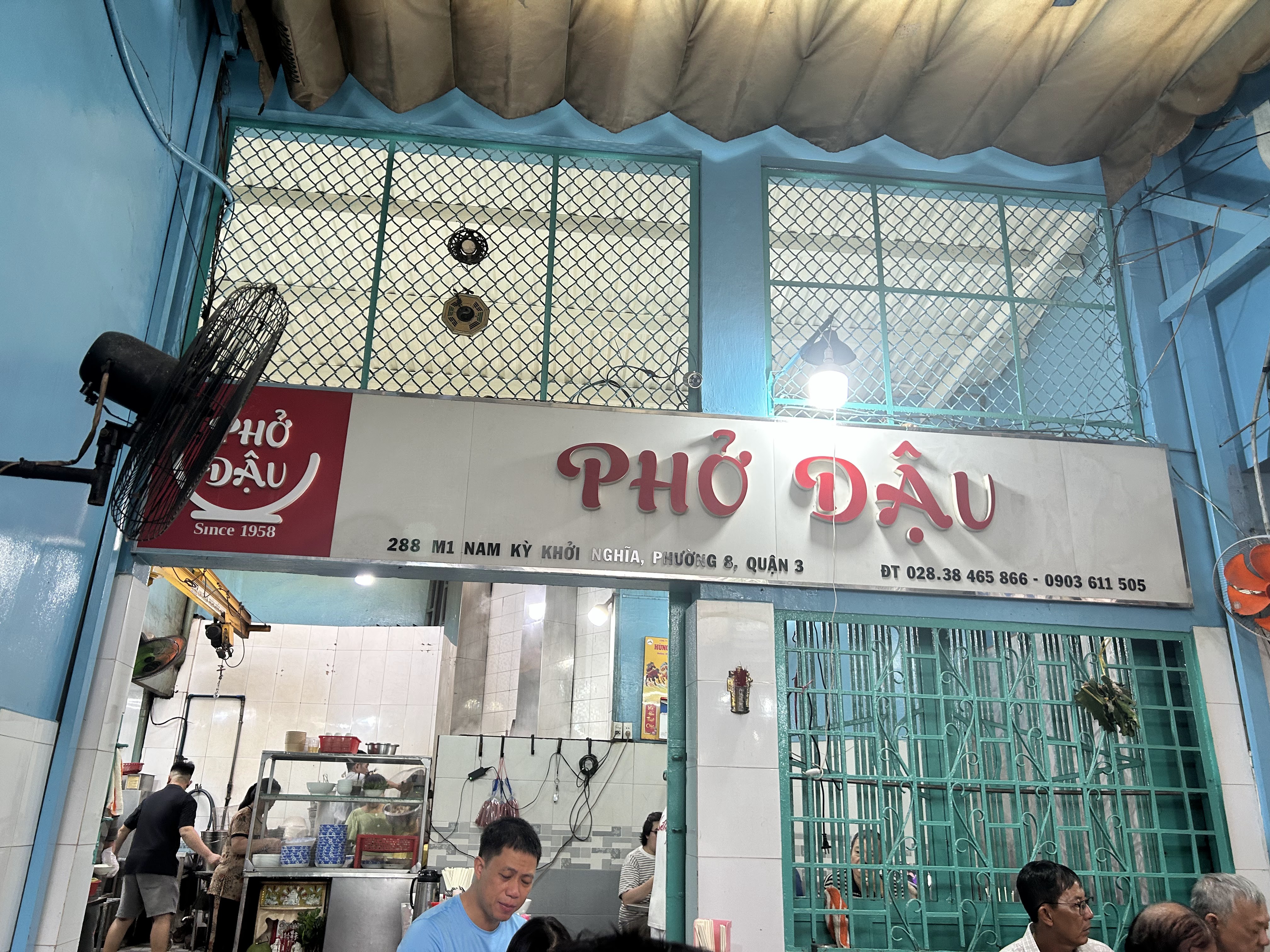 The Pho Dau storefront in the morning