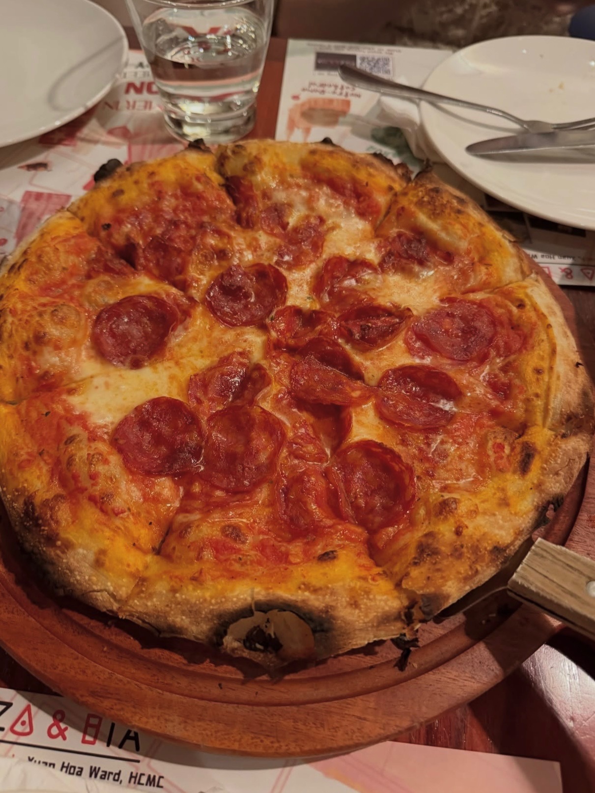 Pepperoni pizza close-up