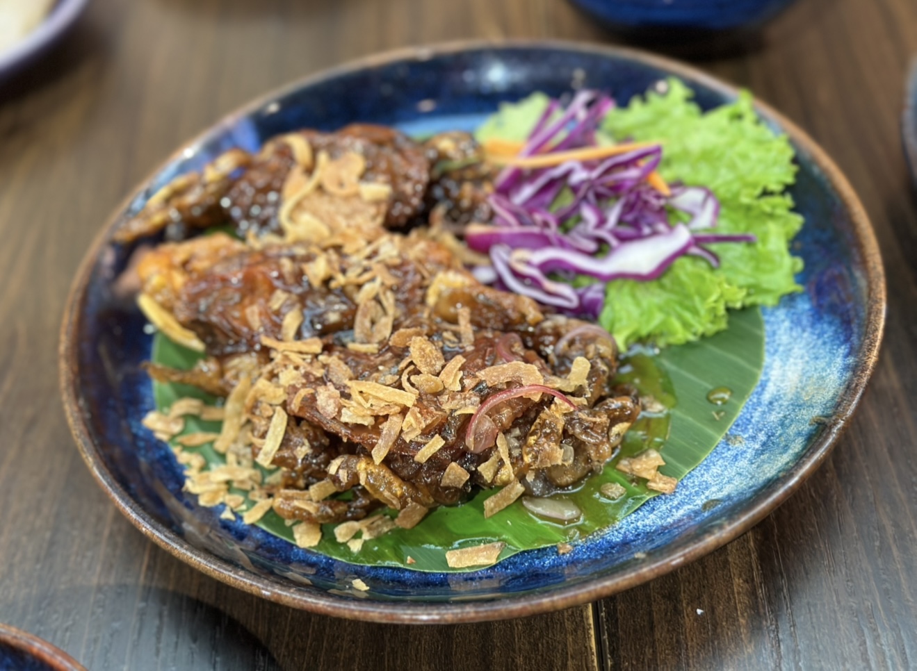 Fried soft-shell crab with tamarind sauce