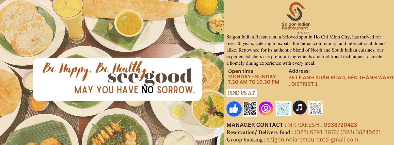 Saigon Indian — a moment at the restaurant