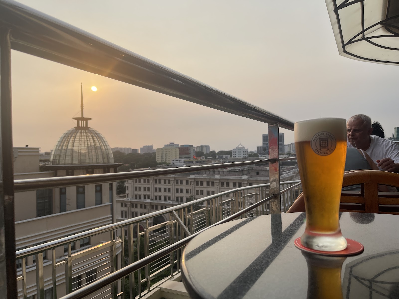 The rooftop terrace at night