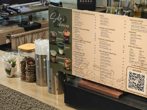 Bảng gợi ý tại quầy Sole Saigon