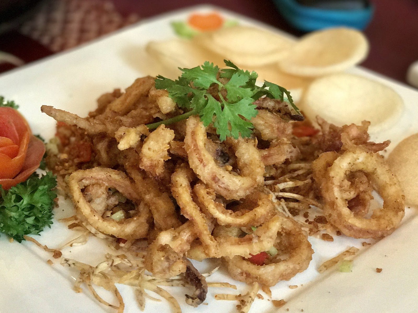 Crispy fried calamari